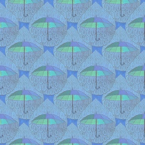 Umbrella faux sais - light blue