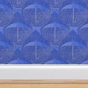 Umbrella faux sais - light blue