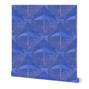 Umbrella faux sais - light blue