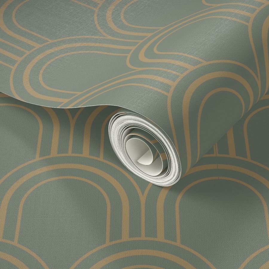 Modern Art Deco Waterfall Motif - Medium Wallpaper | Spoonflower