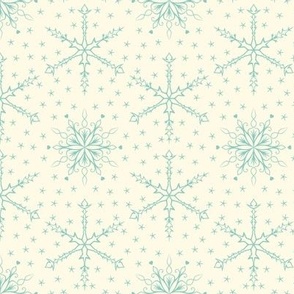 snowflakes tilework on cream