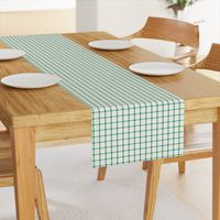 Blue and Green Gingham Plaid on Cream Background