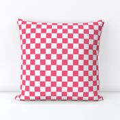 hot pink f9557c and white checkerboard 1 inch squares - checkers chess games