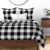 01 Black- Gingham- Extra Large- 4 Inches- Buffalo Plaid- Vichy Check- Checked- Linen Texture- Dark- Petal Solids Coordinate- Solid Color- Faux Texture Wallpaper- Halloween- Witch- Spooky