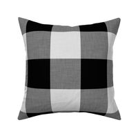 01 Black- Gingham- Extra Large- 4 Inches- Buffalo Plaid- Vichy Check- Checked- Linen Texture- Dark- Petal Solids Coordinate- Solid Color- Faux Texture Wallpaper- Halloween- Witch- Spooky