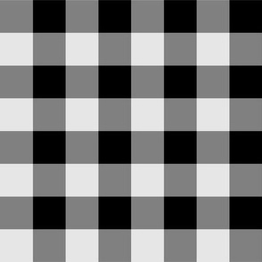 01 Black- Gingham- Medium- 1 Inch- Buffalo Plaid- Vichy Check- Checked Wallpaper- Petal Solids Coordinate- Halloween- Witch- Spooky