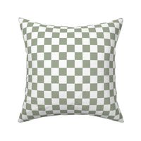 sage green a1aa94 and white checkerboard 1 inch squares - checkers chess games