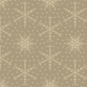 snowflakes tilework on taupe