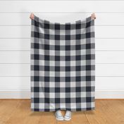 02 Graphite- Gingham- Extra Large- 4 Inches- Plaid- Vichy Check- Checked- Linen Texture- Dark- Petal Solids Coordinate- Solid Color- Faux Texture Wallpaper- Halloween- Gray- Grey