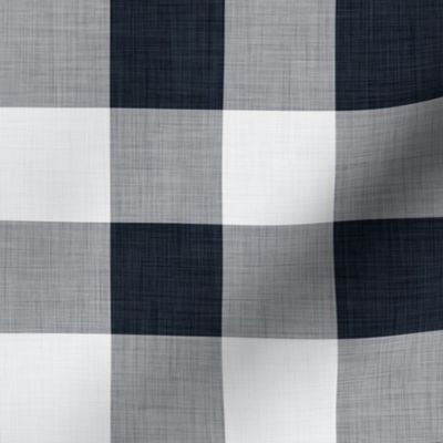 02 Graphite- Gingham- Large- 2 Inches- Buffalo Plaid- Vichy Check- Checked- Linen Texture- Dark- Petal Solids Coordinate- Solid Color- Faux Texture Wallpaper- Halloween- Gray- Grey