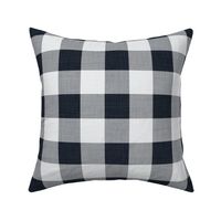 02 Graphite- Gingham- Large- 2 Inches- Buffalo Plaid- Vichy Check- Checked- Linen Texture- Dark- Petal Solids Coordinate- Solid Color- Faux Texture Wallpaper- Halloween- Gray- Grey