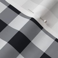 02 Graphite- Gingham- Medium- 1 Inch- Buffalo Plaid- Vichy Check- Checked Wallpaper- Petal Solids Coordinate- Halloween- Gray- Grey