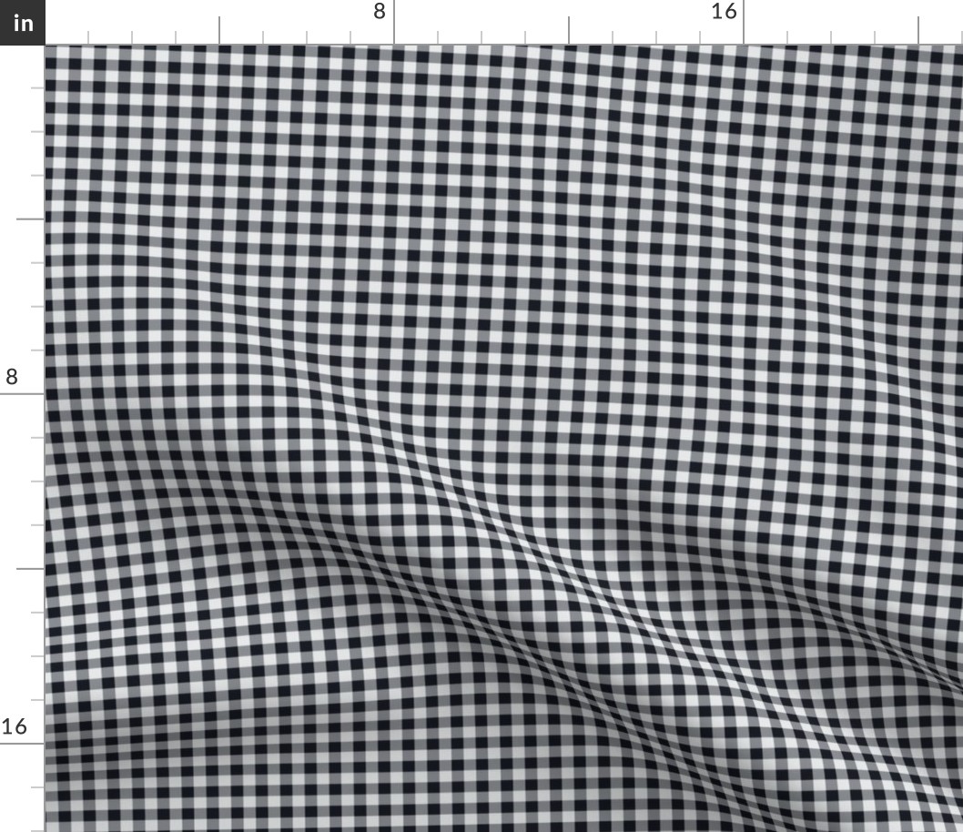 02 Graphite- Gingham- sMini- Quarter Inch- Buffalo Plaid- Vichy Check- Checked Wallpaper- Petal Solids Coordinate- Halloween- Gray- Grey