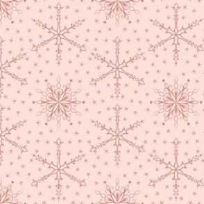 snowflakes tilework on light pink