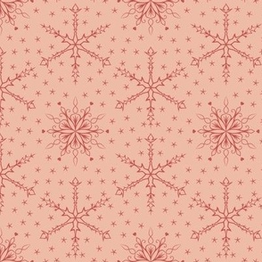 snowflakes tilework on pink