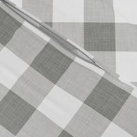 03 Pewter- Large- Gingham- 2 Inches-Plaid- Vichy Check- Checked- Linen Texture- Petal Solids Coordinate- Solid Color- Faux Texture Wallpaper- Gray- Grey- Natural- Ecru- Taupe- Neutral