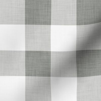 03 Pewter- Large- Gingham- 2 Inches-Plaid- Vichy Check- Checked- Linen Texture- Petal Solids Coordinate- Solid Color- Faux Texture Wallpaper- Gray- Grey- Natural- Ecru- Taupe- Neutral