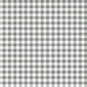 03 Pewter-Gingham- Mini- Quarter Inch- Buffalo Plaid- Vichy Check- Checked Wallpaper- Petal Solids Coordinate- Gray- Grey- Natural- Ecru- Taupe- Neutral