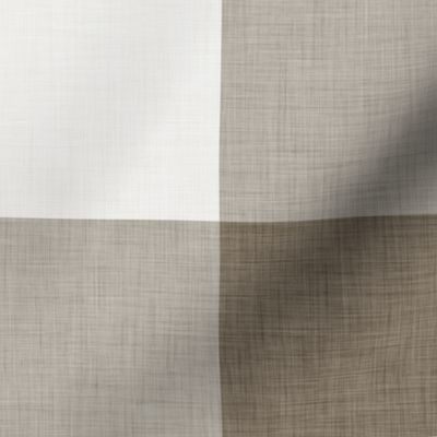 04 Bark- Gingham- Extra Large- 4 Inches- Plaid- Vichy Check- Checked- Linen Texture- Light- Petal Solids Coordinate- Solid Color- Faux Texture Wallpaper- Brown- Neutral- Natural Earth Tones