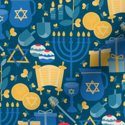 Hanukkah Sameach Damask