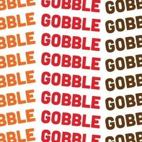 Gobble Gobble Pattern Fall Fabric, Orange, Brown, Red - LAD21