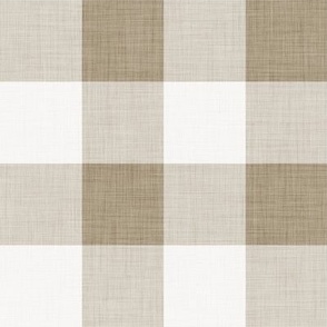 05- Mushroom- Gingham- Large- 2 Inches- Buffalo Plaid- Vichy Check- Checked Wallpaper- Petal Solids Coordinate- Brown- Beige- Ecru- Khaki- Neutral - Natural Earth Tones- Fall- Autumn