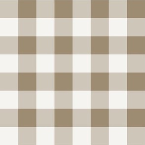 05- Mushroom- Gingham- Medium- 1 Inch- Buffalo Plaid- Vichy Check- Checked Wallpaper- Petal Solids Coordinate- Brown- Beige- Ecru- Khaki- Neutral - Natural Earth Tones- Fall- A