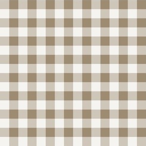 05- Mushroom- Gingham- Small- Half Inch- Buffalo Plaid- Check- Checked Wallpaper- Petal Solids Coordinate- Brown- Beige- Ecru- Khaki- Neutral - Natural Earth Tones- Fall- 