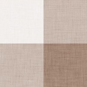 06 Mocha- Gingham- Extra Large- 4 Inches- Buffalo Plaid- Vichy Check- Checked Wallpaper- Petal Solids Coordinate- Brown- Beige- Ecru- Khaki- Neutral- Natural Earth Tones- Fall- Autumn