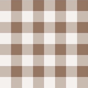 06 Mocha- Gingham- Medium- 1 Inch- Buffalo Plaid- Vichy Check- Checked Wallpaper- Petal Solids Coordinate- Brown- Beige- Ecru- Khaki- Neutral- Natural Earth Tones- Fall- Autumn