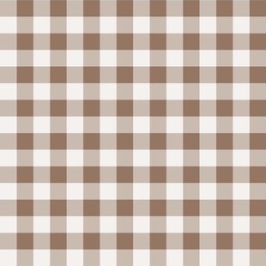 06 Mocha- Gingham- Small- Half Inch- Plaid- Vichy Check- Checked Wallpaper- Petal Solids Coordinate- Brown- Beige- Ecru- Khaki- Neutral- Natural Earth Tones- Fall- Autumn