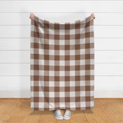 07 Cinnamon- Gingham- Extra Large- 4 Inches- Plaid- Vichy Check- Checked- Linen Texture- Petal Solids Coordinate- Wallpaper- Brown- Terracotta Neutral- Natural Earth Tones- Fall- Autumn