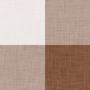 07 Cinnamon- Gingham- Extra Large- 4 Inches- Plaid- Vichy Check- Checked- Linen Texture- Petal Solids Coordinate- Wallpaper- Brown- Terracotta Neutral- Natural Earth Tones- Fall- Autumn