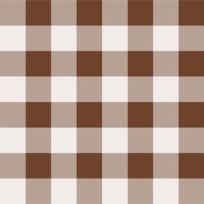 07 Cinnamon- Gingham- Medium- 1 Inch- Buffalo Plaid- Vichy Check- Checked Wallpaper- Petal Solids Coordinate- Brown- Terracotta Neutral- Natural Earth Tones- Fall- Autumn