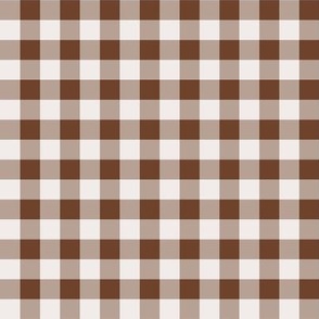 07 Cinnamon- Gingham- Small- Half Inch- Buffalo Plaid- Vichy Check- Checked Wallpaper- Petal Solids Coordinate- Brown- Terracotta Neutral- Natural Earth Tones- Fall- Autum