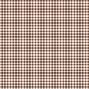 07 Cinnamon- Gingham- ssMicro 1 8 Inch- Buffalo Plaid- Vichy Check- Checked Wallpaper- Petal Solids Coordinate- Brown- Terracotta Neutral- Natural Earth Tones- Fall- Autumn