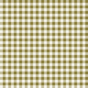 08 Moss- Gingham- sMini- Quarter Inch- Plaid- Vichy Check- Checked Wallpaper- Petal Solids Coordinate- Brown- Earthy Green- Natural Earth Tones- Fall- Autumn