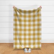 09 Mustard- Gingham- Extra Large- 4 Inches- Plaid- Vichy Check- Checked- Linen Texture- Petal Solids- Wallpaper- Gold- Ochre- Honey- Natural Earth Tones- Fall- Autumn