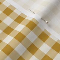 09 Mustard- Gingham- Small- Half Inch- Plaid- Check- Checked- Petal Solids- Cottagecore- Gold- Ochre- Honey- Neutral- Natural Earth Tones- Fall- Autumn