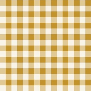 09 Mustard- Gingham- Small- Half Inch- Plaid- Check- Checked- Petal Solids- Cottagecore- Gold- Ochre- Honey- Neutral- Natural Earth Tones- Fall- Autumn