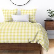 11 Buttercup- Gingham- Large- 2 Inches- Buffalo Plaid- Vichy Check- Checked- Linen Texture- Petal Solids Coordinate- Wallpaper- Gold- Light Yellow- Pastel- Fall- Autumn- Spring- Summer