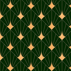 ART DECO REAL DARK GREEN AND RED GOLD EFFECT