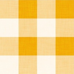 13 Marigold- Gingham- Large- 2 inches- Buffalo Plaid- Vichy Check- Checked Wallpaper- Petal Solids Coordinate- Gold- Ochre- Honey- Orange- Mustard- Bright Earth Tones- Fall- Autumn- Summer
