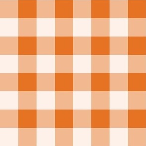 14 Carrot- Gingham- Medium- 1 Inch- Buffalo Plaid- Vichy Check- Checked Wallpaper- Petal Solids Coordinate- Pumpkin- Halloween- Orange- Bright Earth Tones- Fall- Autumn- Spring- S