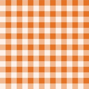 14 Carrot- Gingham- Small- Half Inch- Plaid- Check- Checked- Petal Solids- Cottagecore- Pumpkin- Halloween- Orange- Bright Earth Tones- Fall- Autumn- Spring- Summer