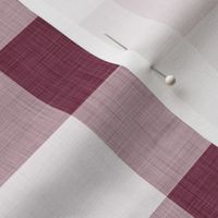 16 Wine- Gingham- Large- 2 Inches- Buffalo Plaid- Vichy Check- Checked- Linen Texture- Petal Solids Coordinate- Wallpaper- Burgundy- Dark Red- Warm Earth Tones- Fall- Autumn