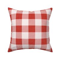 17 Poppy Red- Gingham- Large- 2 Inches- Buffalo Plaid- Vichy Check- Checked- Linen Texture- Petal Solids Coordinate- Wallpaper- Christmas- Holidays- Valentines Day