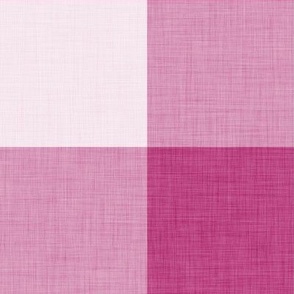 18 Bubble Gum- Gingham- Extra Large- 4 Inches- Buffalo Plaid- Vichy Check- Checked- Linen Texture- Petal Solids Coordinate- Wallpaper- Magenta- Bright Pink- Valentines Day