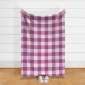 19 Berry- Gingham- Extra Large- 4 Inches- Buffalo Plaid- Vichy Check- Checked- Linen Texture- Petal Solids Coordinate- Wallpaper- Magenta- Bright Pink- Valentines Day