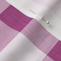 19 Berry- Gingham- Large- 2 Inches- Buffalo Plaid- Vichy Check- Checked- Linen Texture- Petal Solids Coordinate- Wallpaper- Magenta- Bright Pink- Valentines Day